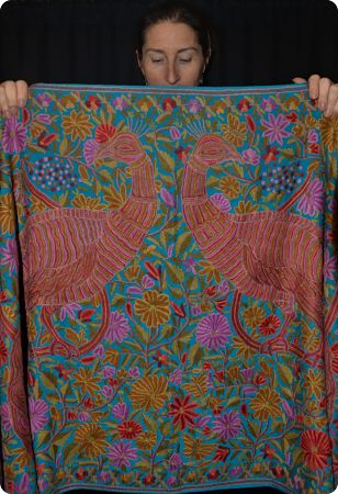 Shalimar Gita design #9: full-surface hand-stitched embroidery on fine wool